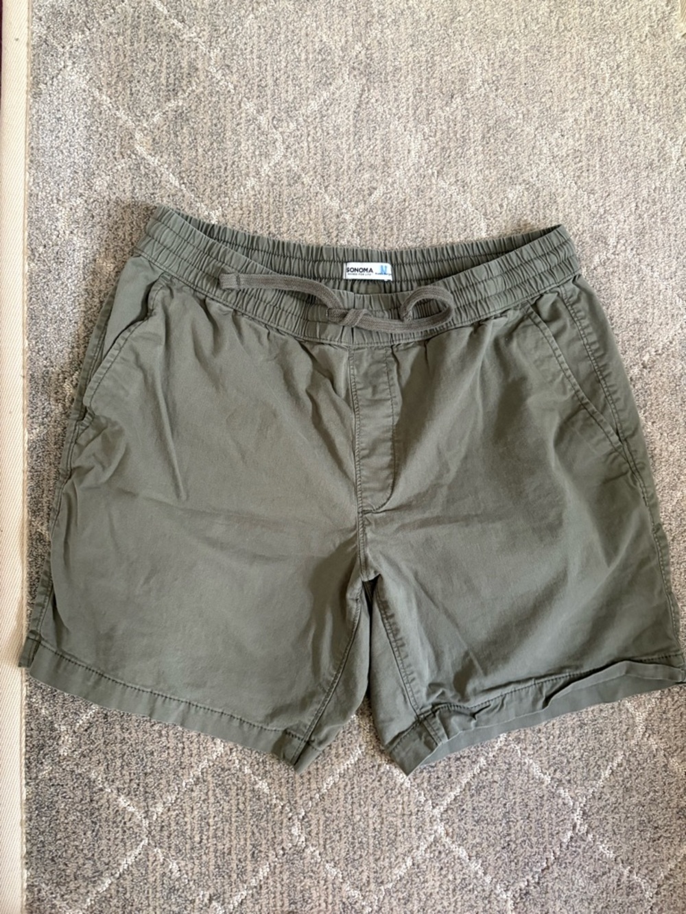 Sonoma Men's Olive Green Drawstring Casual Shorts